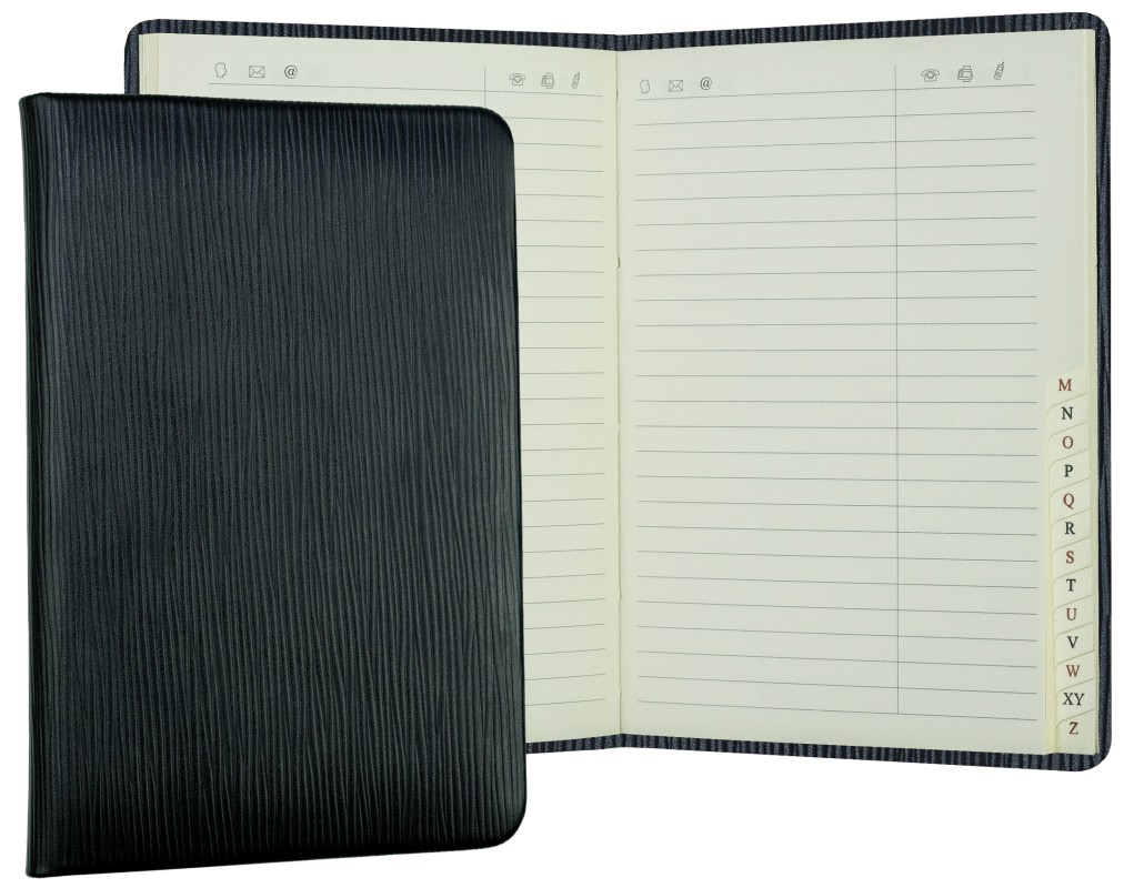 Adressbuch DIN A6+ (gebunden) | Echtleder | PAGLIA schwarz